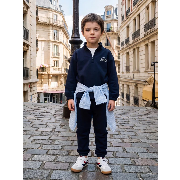 LCW Kids Lacivert New York Baskılı Erkek Çocuk Takım