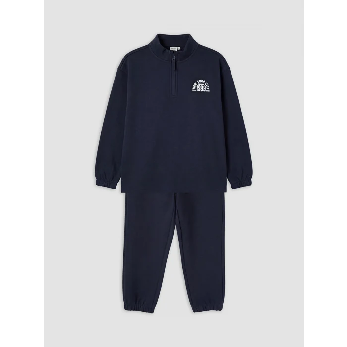 LCW Kids Lacivert New York Baskılı Erkek Çocuk Takım