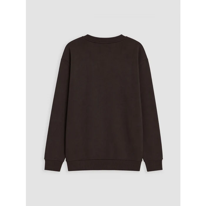 LCW Kids Kahverengi Madrid Baskılı Erkek Çocuk Sweatshirt