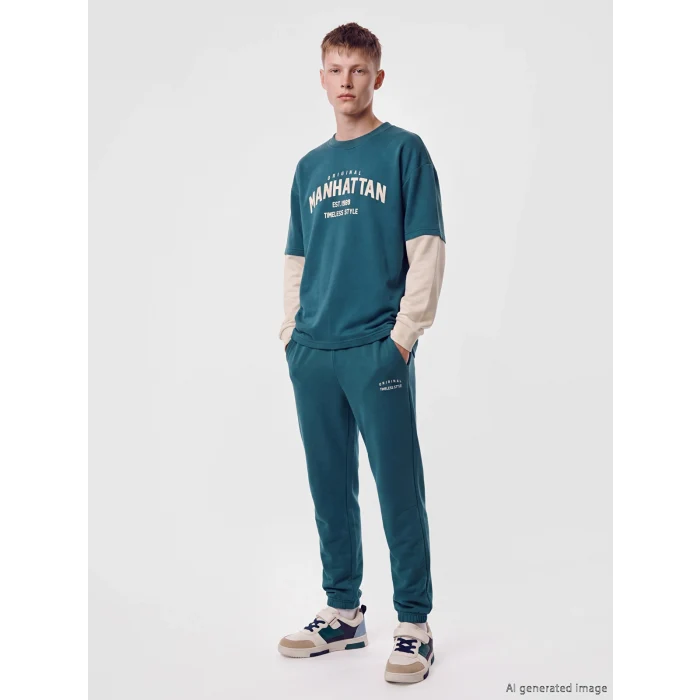 LCW Kids Petrol Erkek Çocuk Soft Touch Jogger Eşofman Altı
