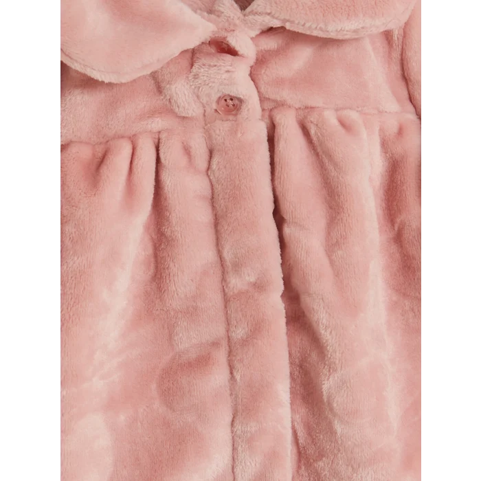 LCW baby Pembe Bebe Yaka Kız Bebek Pelüş Hırka