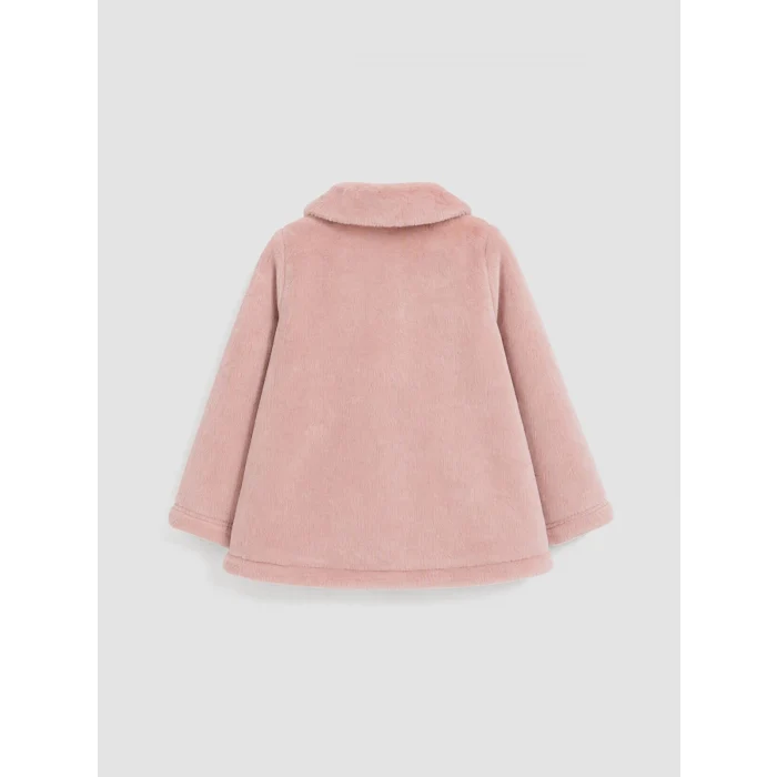 LCW baby Pembe Bebe Yaka Kız Bebek Pelüş Hırka