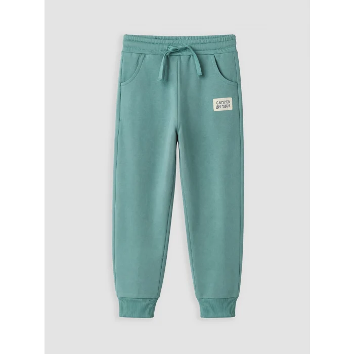LCW Kids Yeşil Beli Lastikli Nakışlı Erkek Çocuk Jogger Eşofman Altı