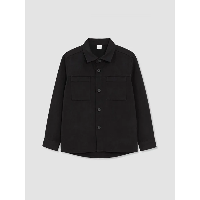 LCW Kids Siyah Gabardin Erkek Çocuk Gömlek