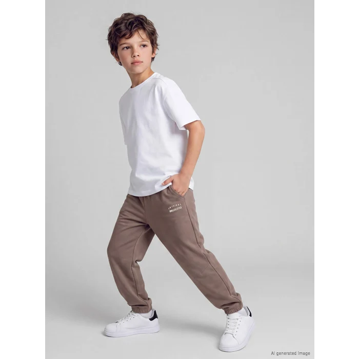 LCW Kids Kahverengi Erkek Çocuk Soft Touch Jogger Eşofman Altı