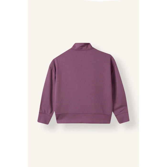 Defacto I1640A8BR354 Bordo Oversıze Yarım Fermuarlı Modal Sweatshirt Kız Çocuk
