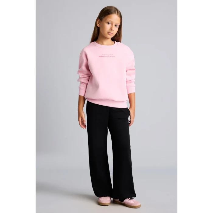 Defacto I2264A8BK81 Siyah Beli Bağcıklı Wide Leg Eşofman Altı Kız Çocuk