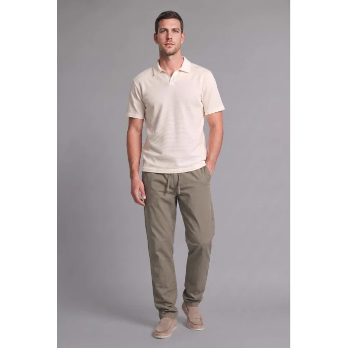 Defacto H3877AXKH465 Haki Ultra Yumuşak Beli Lastikli Bağcıklı Relax Fit Pantolon