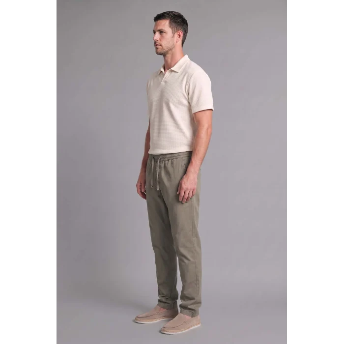 Defacto H3877AXKH465 Haki Ultra Yumuşak Beli Lastikli Bağcıklı Relax Fit Pantolon