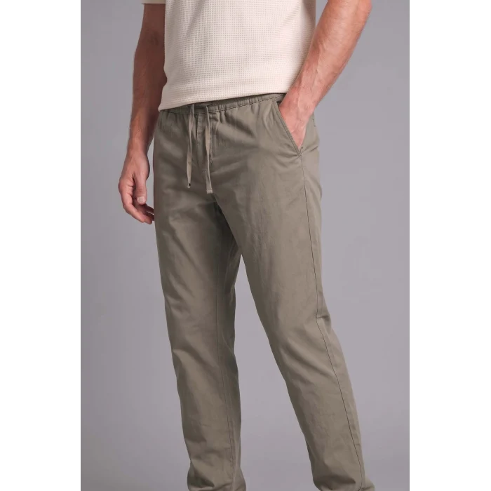 Defacto H3877AXKH465 Haki Ultra Yumuşak Beli Lastikli Bağcıklı Relax Fit Pantolon