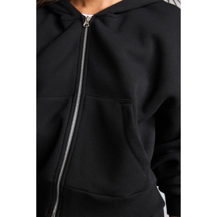 Defacto I2412AXBK81 Siyah Regular Pamuklu Fıt Kapüşonlu Fermuarlı Siyah Sweatshirt