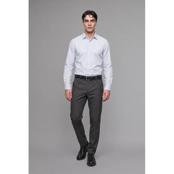 Defacto C7508AXAR163 Antrasit Tailored Fit Düz Paça Her Yöne Esneyen Yumuşak Tuşe Cepli Pantolon