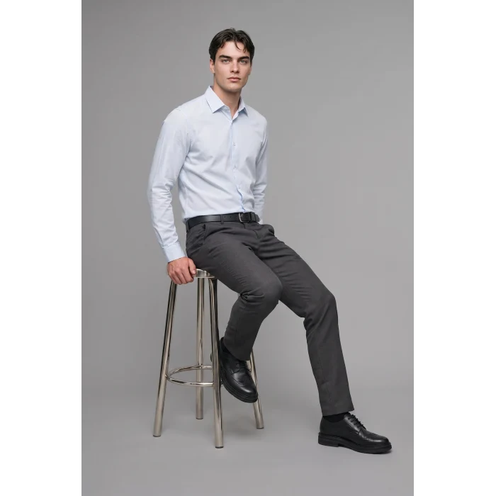 Defacto C7508AXAR163 Antrasit Tailored Fit Düz Paça Her Yöne Esneyen Yumuşak Tuşe Cepli Pantolon