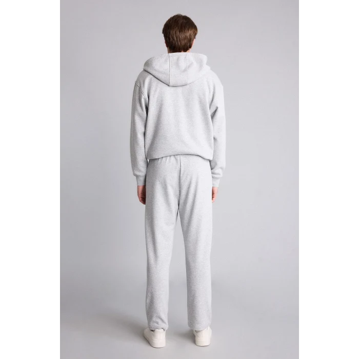 Defacto D7599AXGR210 Gri Relax Fıt Kapüşonlu İçi Yumuşak Tüylü Kalın Kumaş Fermuarlı Sweatshirt