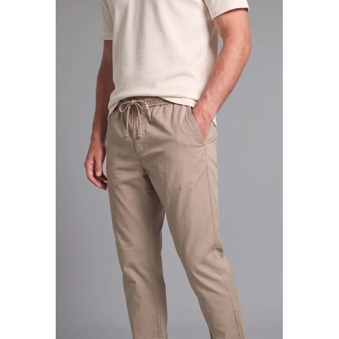 Defacto H3877AXBG716 Bej Ultra Yumuşak Beli Bağcıklı Relax Fit Pantolon