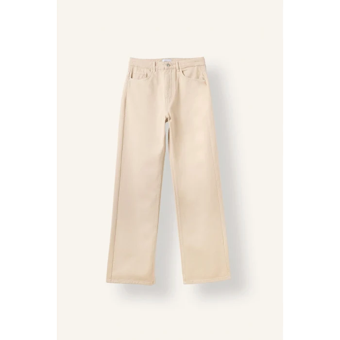 Defacto H0092AXBG738 Bej Straight Fit Normal Bel Düz Paça 5 Cepli Gabardin Pantolon