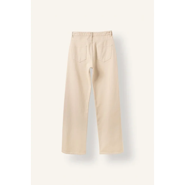 Defacto H0092AXBG738 Bej Straight Fit Normal Bel Düz Paça 5 Cepli Gabardin Pantolon
