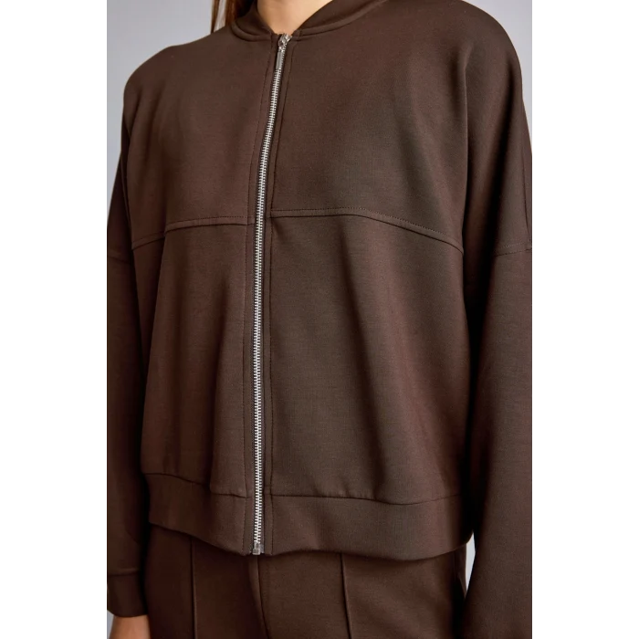Defacto F1025AXBN338 Kahve Kolej Yaka Bomber Modal Hırka