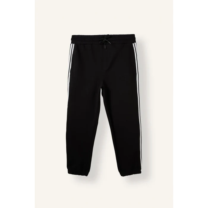 Defacto E9665AXBK81 Siyah Regular Fit Yan Biyeli Lastikli Paça Jogger Eşofman Altı