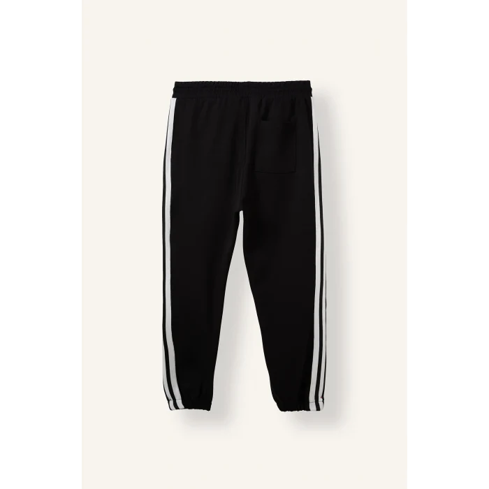 Defacto E9665AXBK81 Siyah Regular Fit Yan Biyeli Lastikli Paça Jogger Eşofman Altı