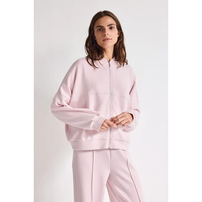 Defacto F1025AXPN38 Pembe Kolej Yaka Bomber Modal Hırka