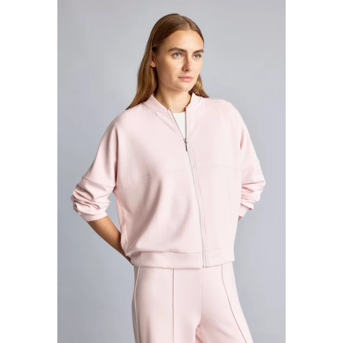 Defacto F1025AXPN38 Pembe Kolej Yaka Bomber Modal Hırka