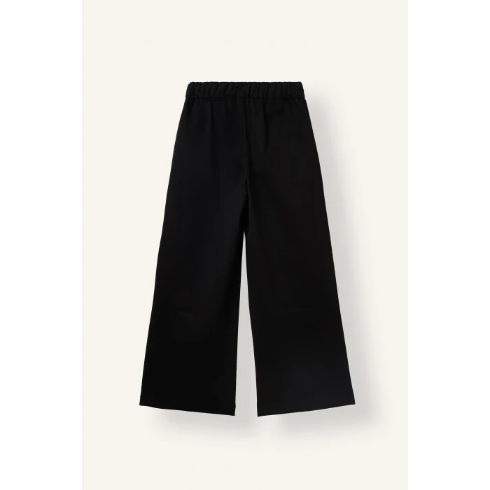 Defacto I3627A8BK81 Siyah Wide Leg Önü Cepli Gabardin Pantolon Kız Çocuk