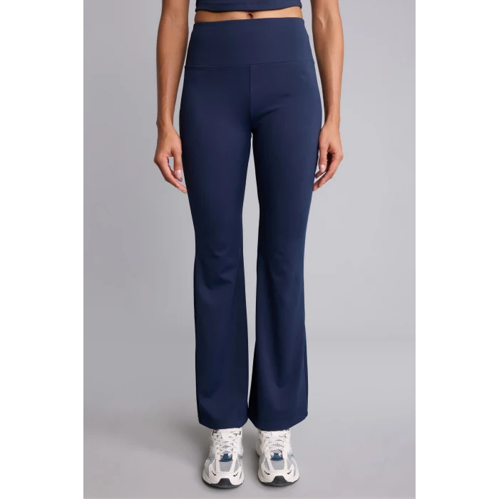Defacto C9192AXIN187 İndigo Esnek Kumaş Aırtech Flare Fit Yüksek Bel Beli Saran Sporcu Pantolon