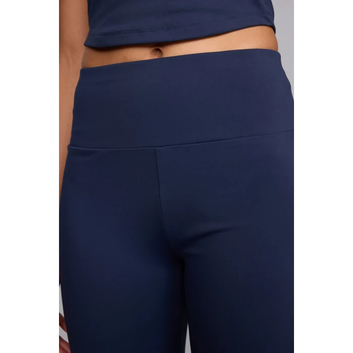 Defacto C9192AXIN187 İndigo Esnek Kumaş Aırtech Flare Fit Yüksek Bel Beli Saran Sporcu Pantolon
