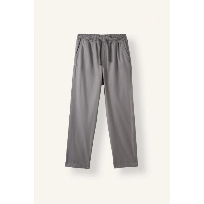 Defacto H5798AXGR206 Gri Baggy Fıt Belden Bağlamalı Pantolon