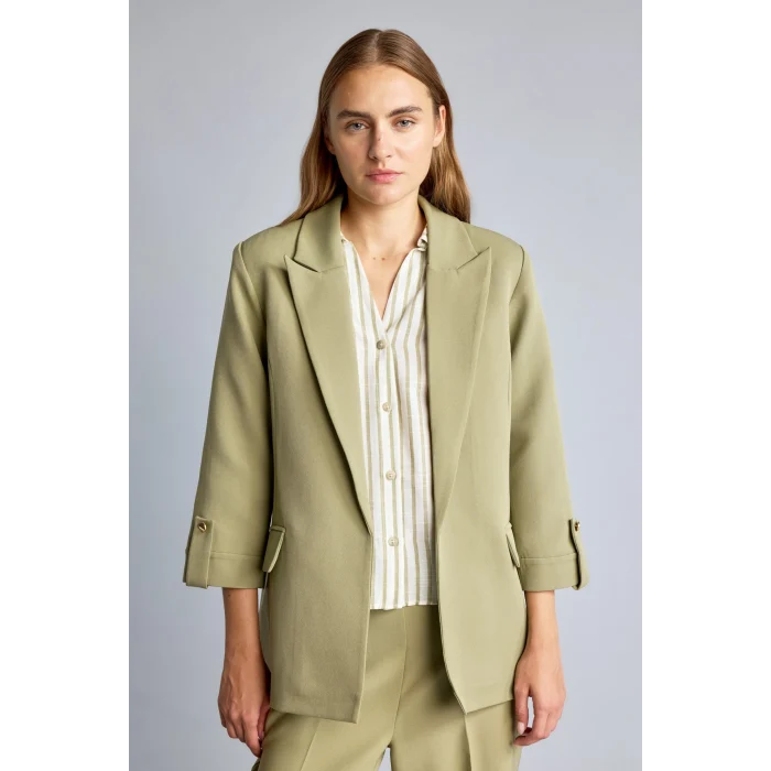 Defacto C3215AXKH462 Haki Oversıze Basic Blazer Haki Ceket