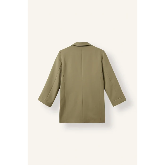 Defacto C3215AXKH462 Haki Oversıze Basic Blazer Haki Ceket