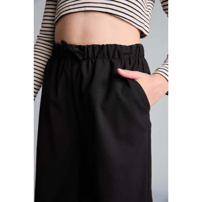 Defacto H9663A8BK27 Siyah Wıde Leg Siyah Pantolon Kız Çocuk
