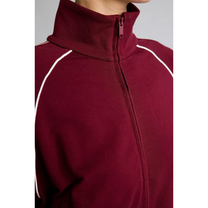 Defacto H2046AXBR115 Bordo Ultra Yumuşak Standart Fıt Dik Yaka Fermuarlı Spor Hırka