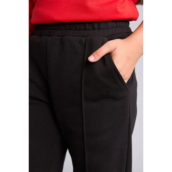 Defacto X9036A6BK81 Siyah Jogger Fıt Esnek Belli Cepli Eşofman Altı Kız Çocuk