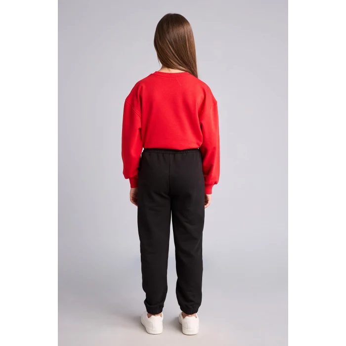 Defacto X9036A6BK81 Siyah Jogger Fıt Esnek Belli Cepli Eşofman Altı Kız Çocuk
