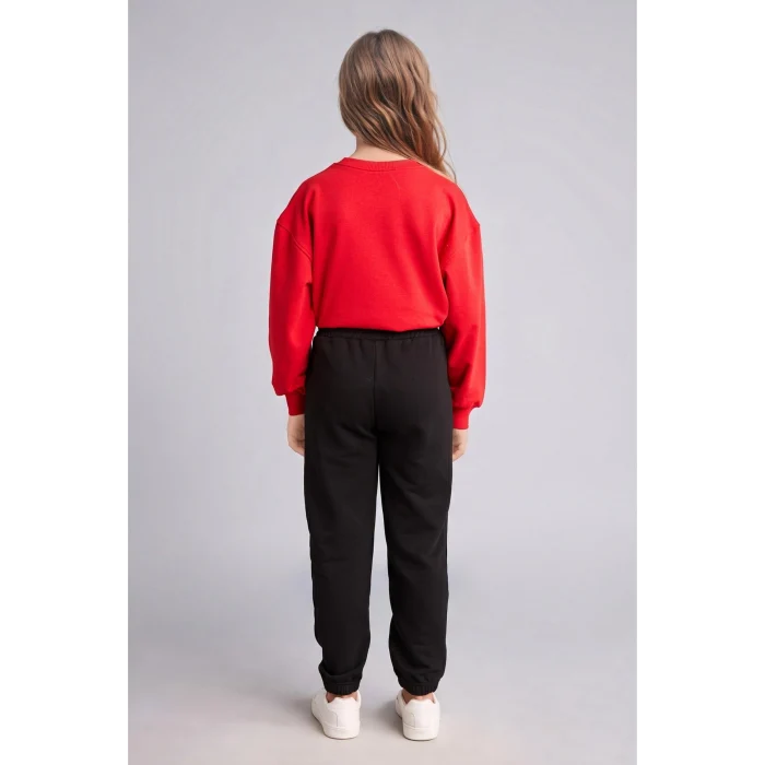 Defacto X9036A6BK81 Siyah Jogger Fıt Esnek Belli Cepli Eşofman Altı Kız Çocuk