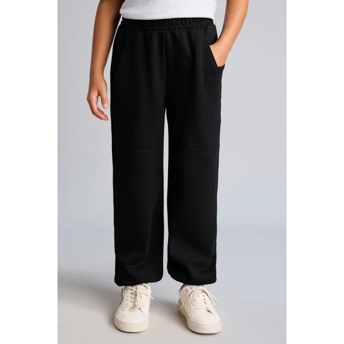 Defacto I2268A8BK61 Siyah Yama Cepli Lastikli Jogger Fıt Eşofman Altı Kız Çocuk