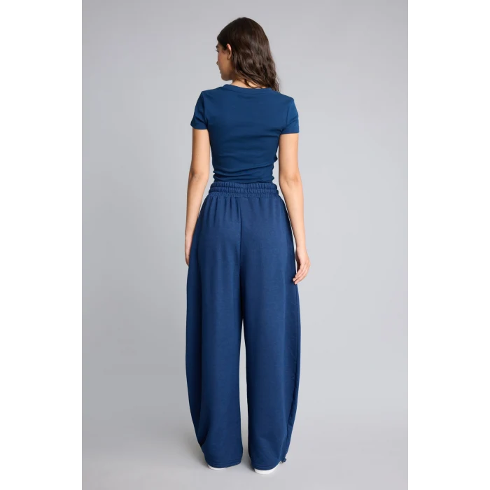 Defacto G8079AXNV248 Lacivert Beli Bağcıklı Geniş Paça Balloon Fit Pantolon