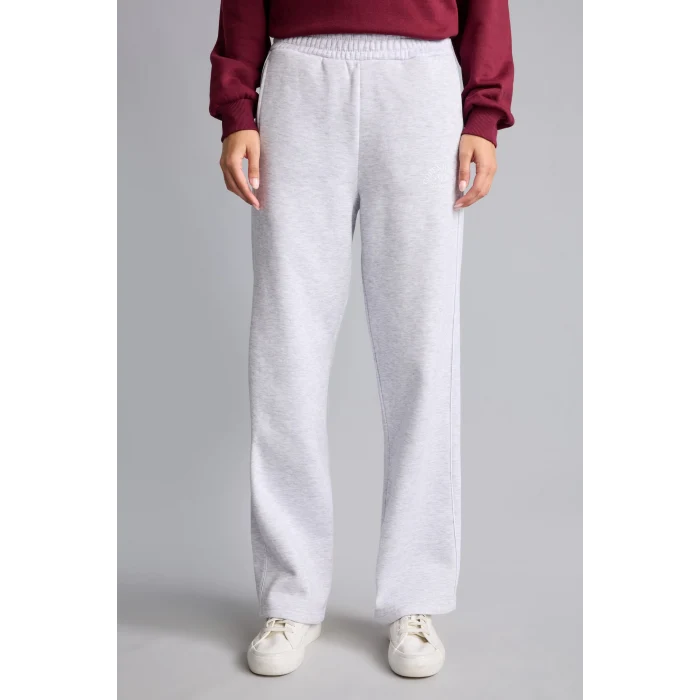 Defacto I3314AXGR93 Gri Beli Lastikli Straight Fit Kalın Kumaş Pantolon