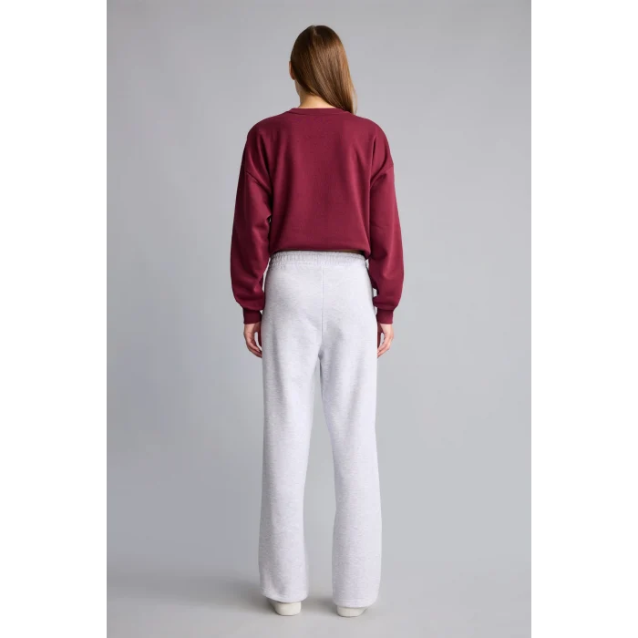 Defacto I3314AXGR93 Gri Beli Lastikli Straight Fit Kalın Kumaş Pantolon