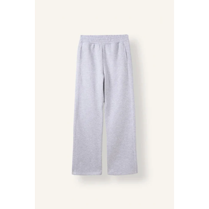 Defacto I3314AXGR93 Gri Beli Lastikli Straight Fit Kalın Kumaş Pantolon