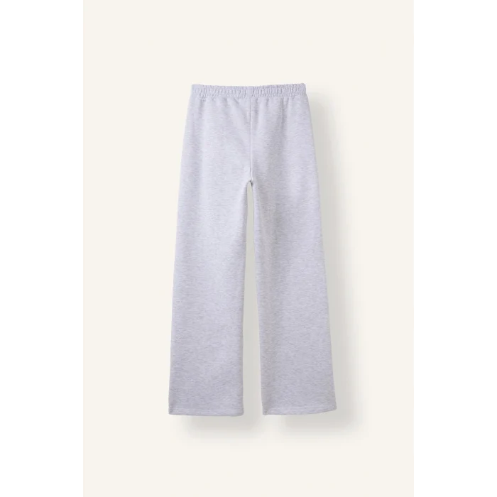 Defacto I3314AXGR93 Gri Beli Lastikli Straight Fit Kalın Kumaş Pantolon