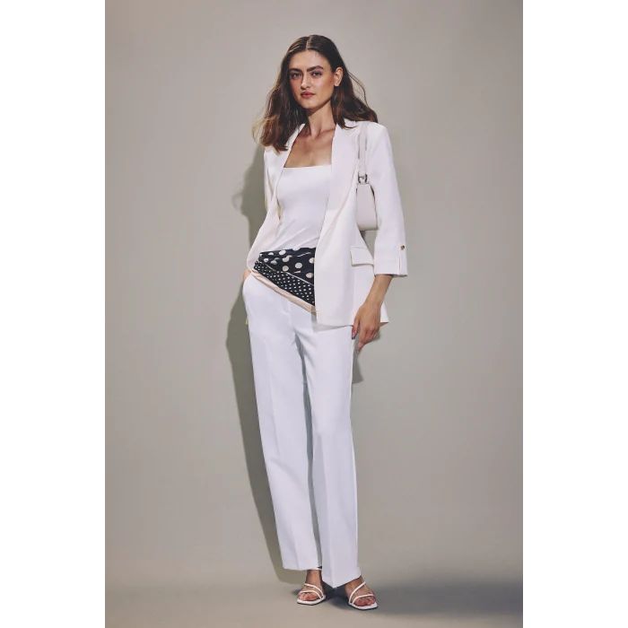 Defacto C3215AXWT34 Beyaz Oversıze Basic Blazer Beyaz Ceket