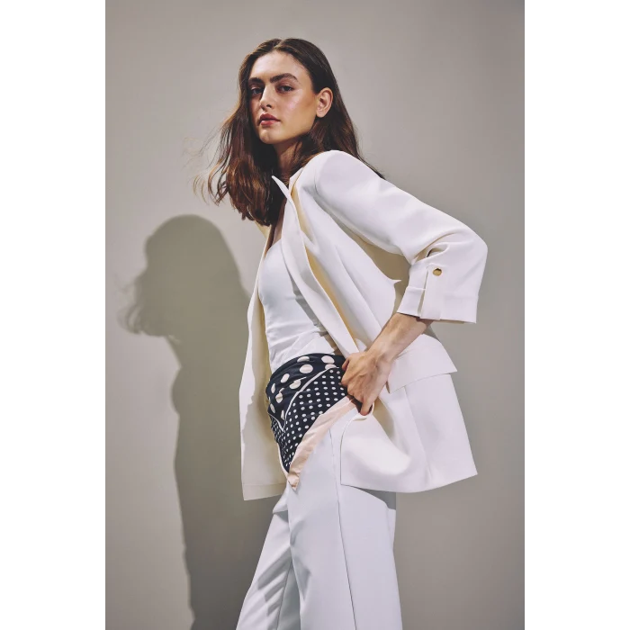Defacto C3215AXWT34 Beyaz Oversıze Basic Blazer Beyaz Ceket