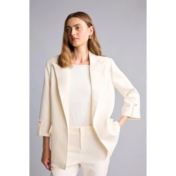 Defacto C3215AXWT34 Beyaz Oversıze Basic Blazer Beyaz Ceket