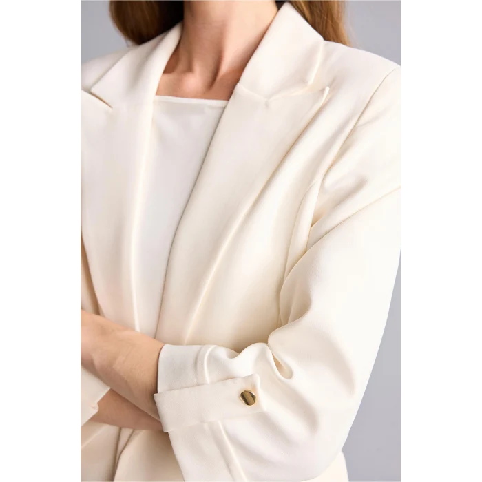 Defacto C3215AXWT34 Beyaz Oversıze Basic Blazer Beyaz Ceket