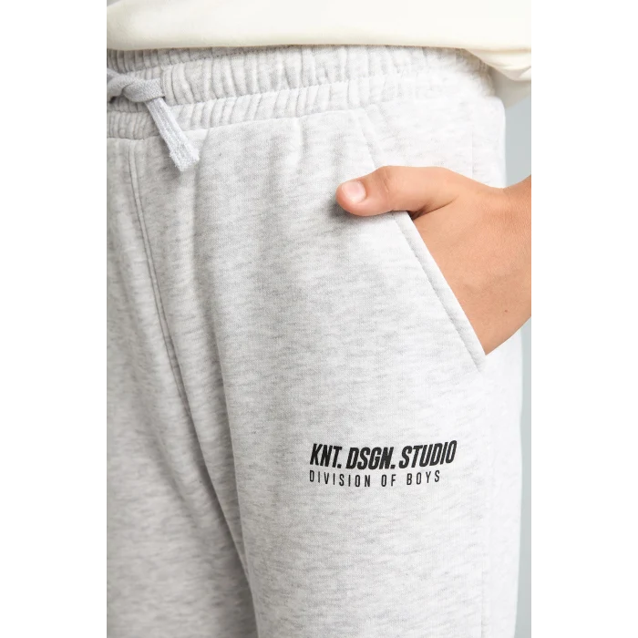 Defacto H9685A8GR400 Gri Baskılı Lastikli Paça Kalın Kumaş Jogger Eşofman Altı Erkek Çocuk