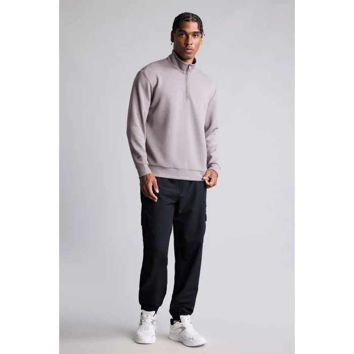 Defacto H6165AXGR539 Gri Ultra Yumuşak Standart Fit Dik Yaka Yarım Fermuarlı Modal Basic Sweatshirt