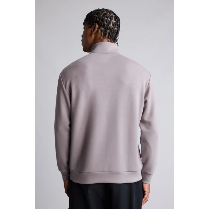 Defacto H6165AXGR539 Gri Ultra Yumuşak Standart Fit Dik Yaka Yarım Fermuarlı Modal Basic Sweatshirt